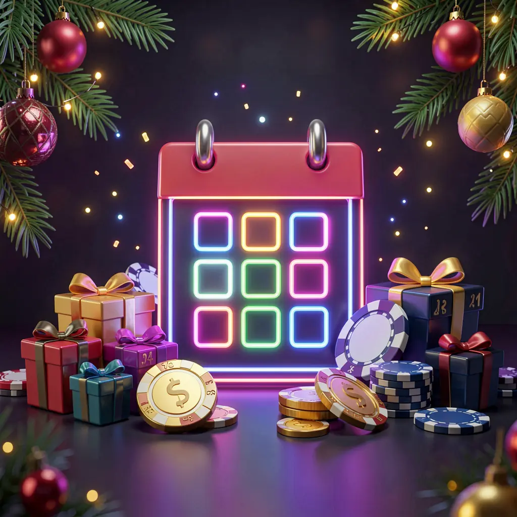 BC 88 weekly casino bonus concept featuring a calendar icon, gift boxes, coins, and chips with a festive dark background and neon glow in premium 3D style